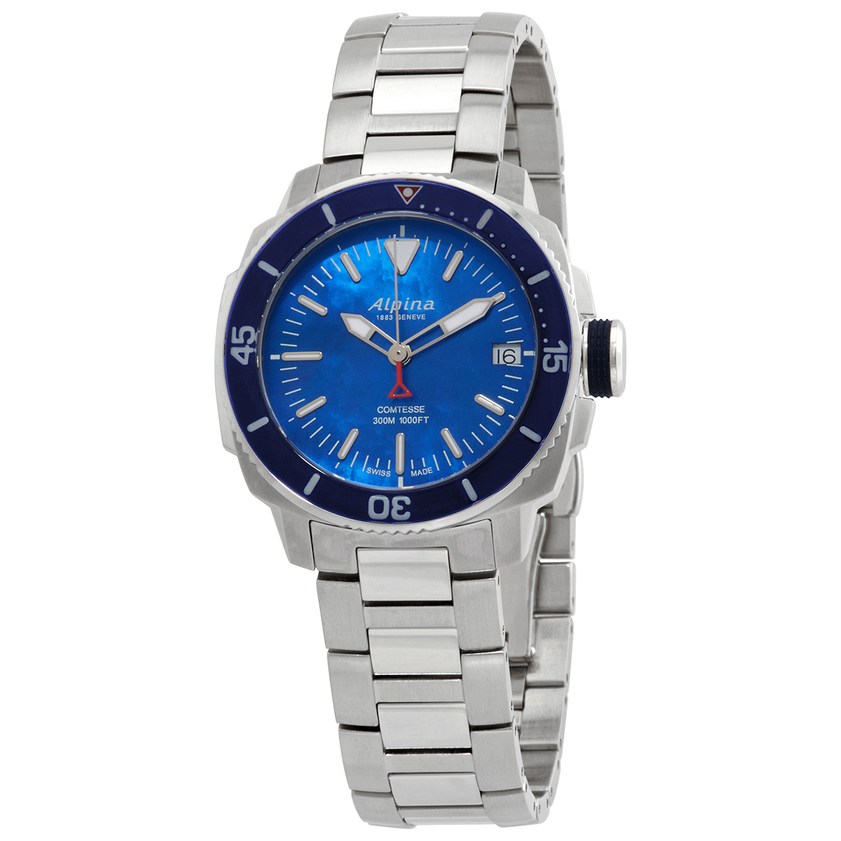 Alpina Seastrong Diver Comtesse Quartz Blue Dial Ladies Watch AL-240MPN2VC6B