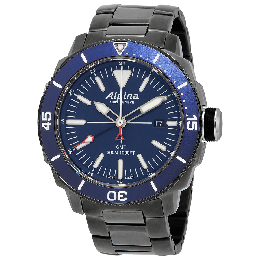 Alpina Seastrong Diver GMT Quartz Blue Dial Men's Watch AL