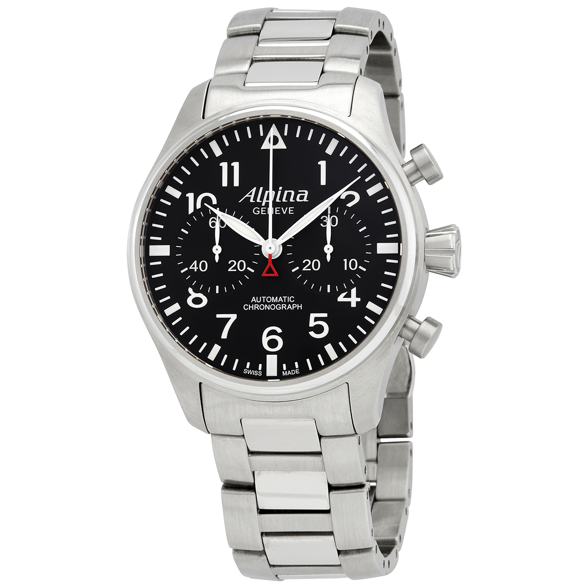 Alpina Startimer Pilot Automatic Chronograph Black Dial Men's Watch AL860B4S6B
