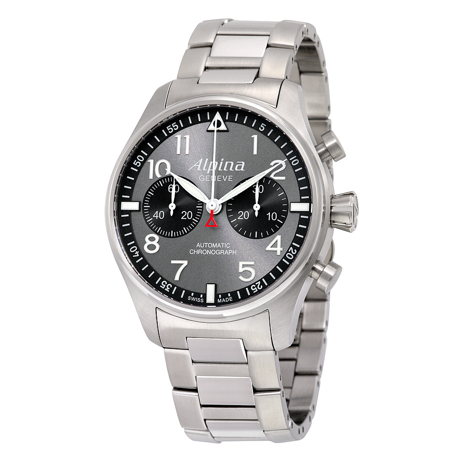Alpina Startimer Pilot Automatic Chronograph Antracite Sunray Dial Men's Watch AL-860GB4S6B
