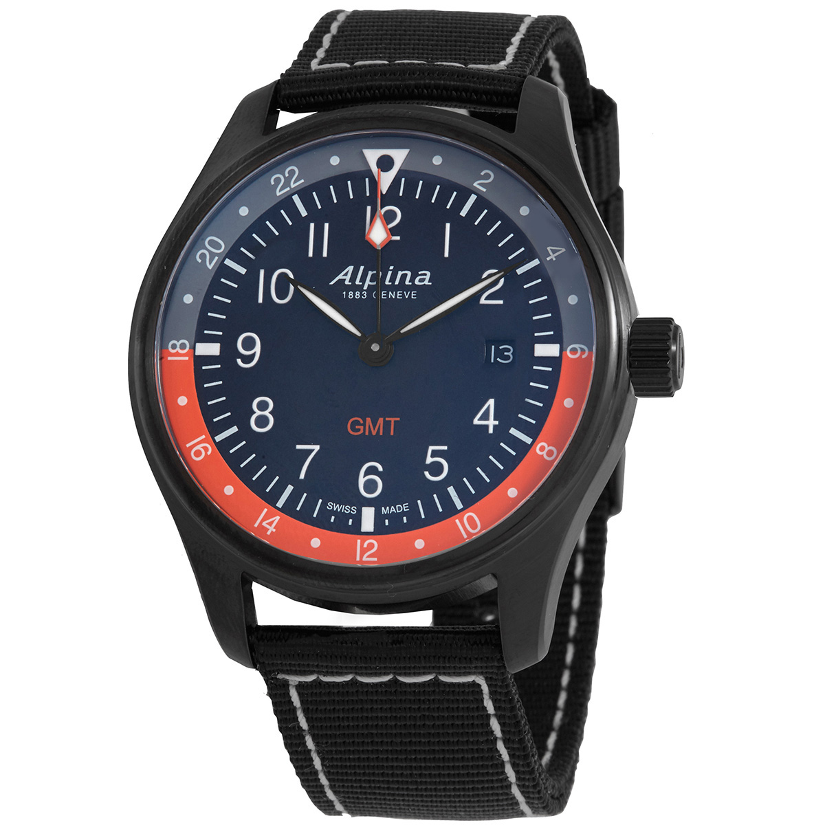 Alpina Startimer Pilot GMT Black PVD Men's Watch AL-247NOG4FBS6