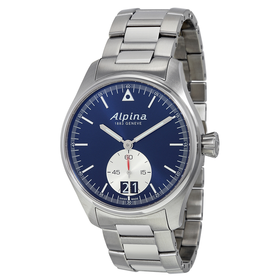 Alpina Startimer Pilot Small Seconds Big Date Navy Blue Dial Stainless Steel Men's Watch AL-280NS4S6B