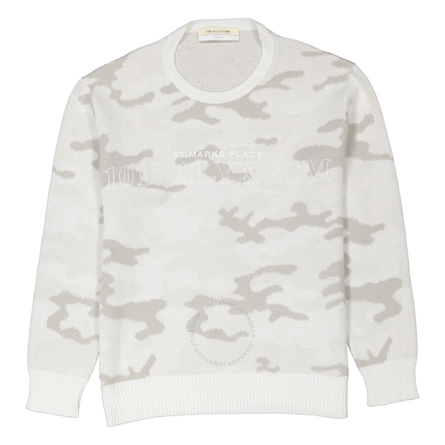 Alyx Camouflage Graphic Crewneck Sweater In Grey/black