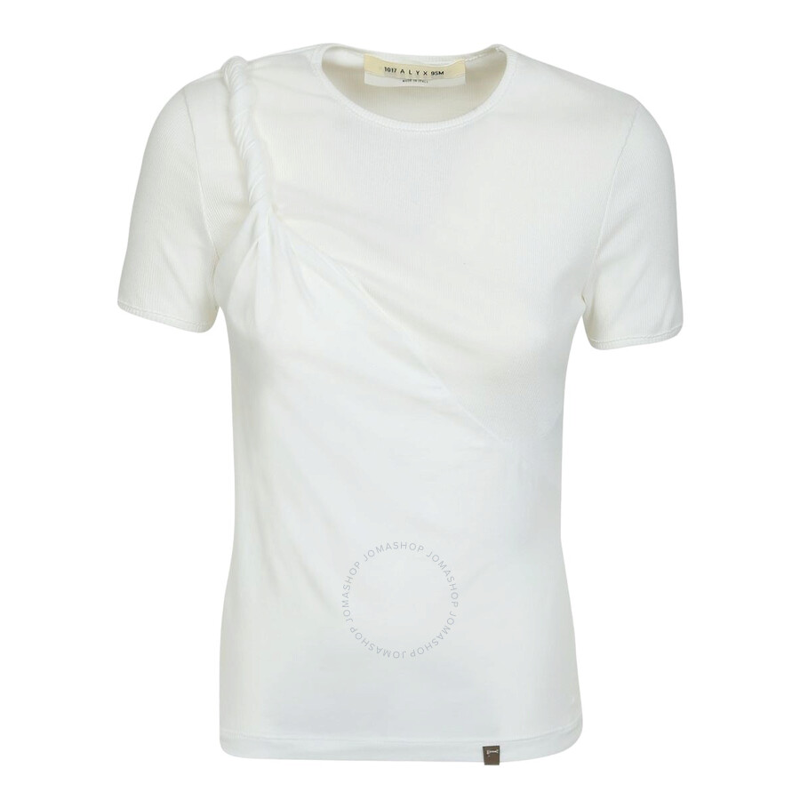 Alyx Ladies Twisted Short Sleeve Round Neck T-shirt In White