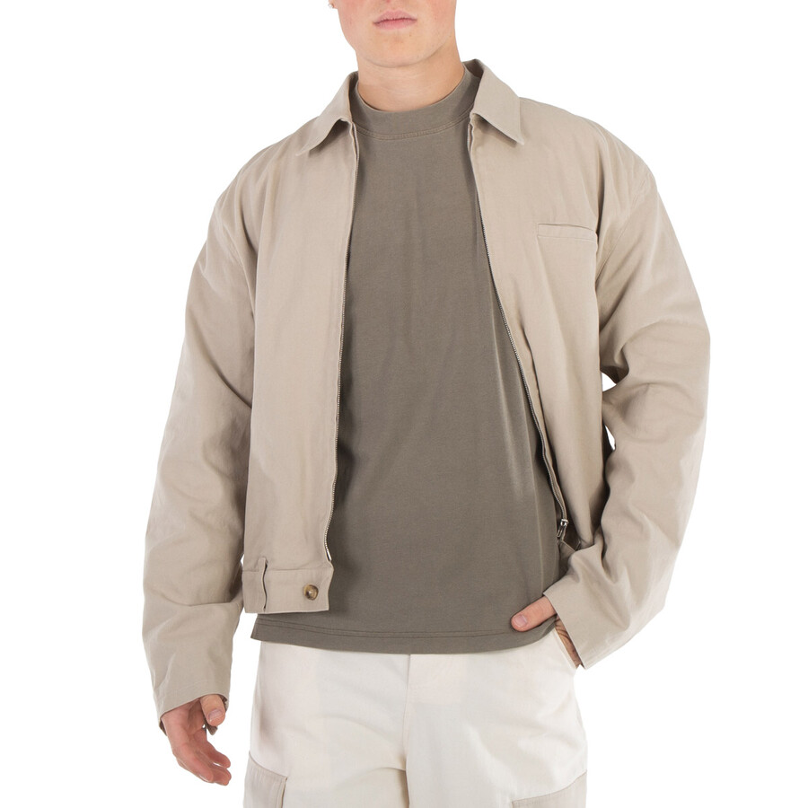 Beige Zip-Up Long Sleeved Overshirt