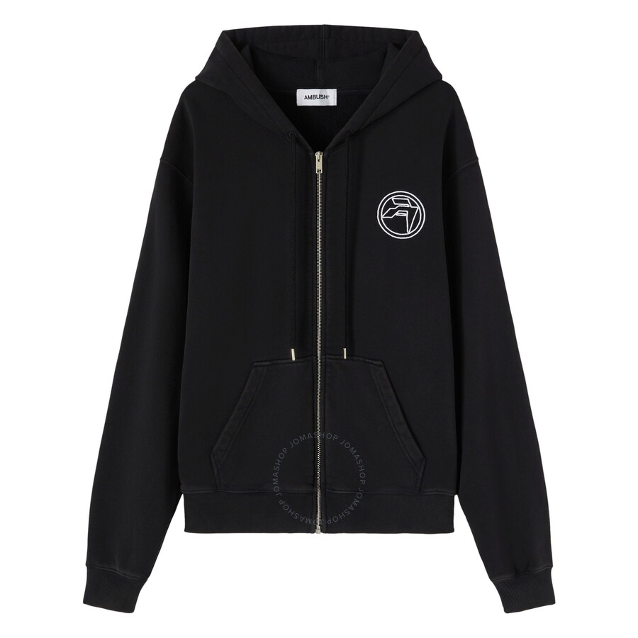 Ambush Drawstring Hood Cotton Sweatshirt In Black
