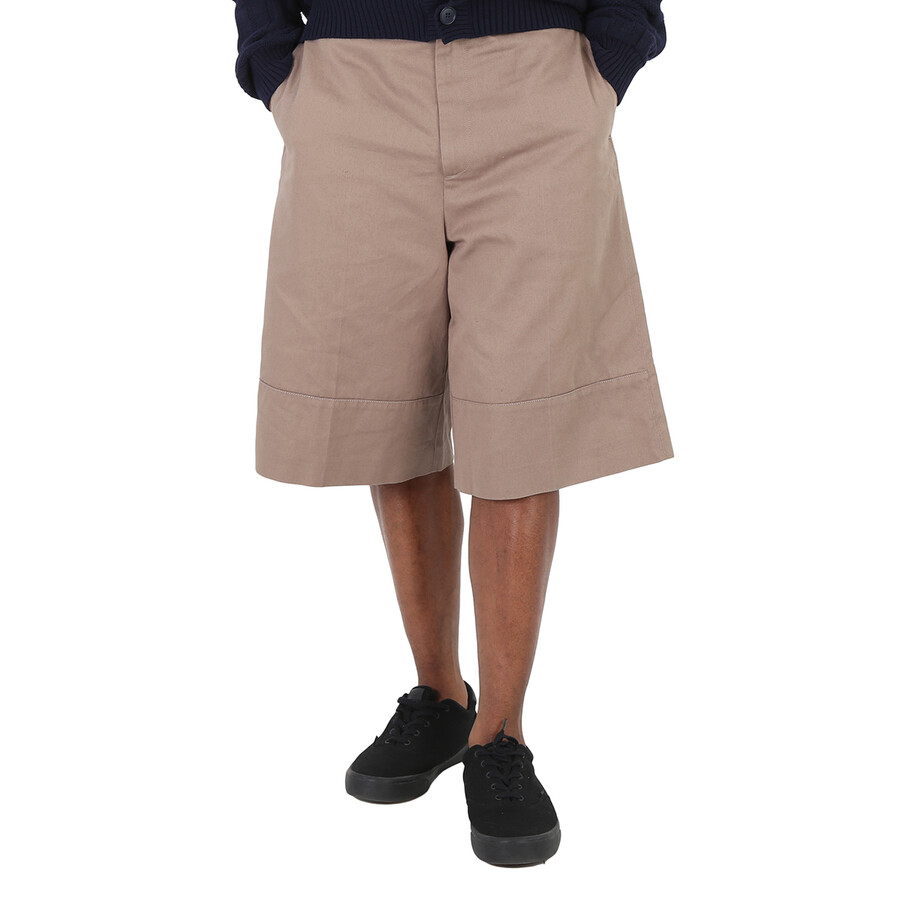 Men's Kaki Cotton Knee-Length Shorts