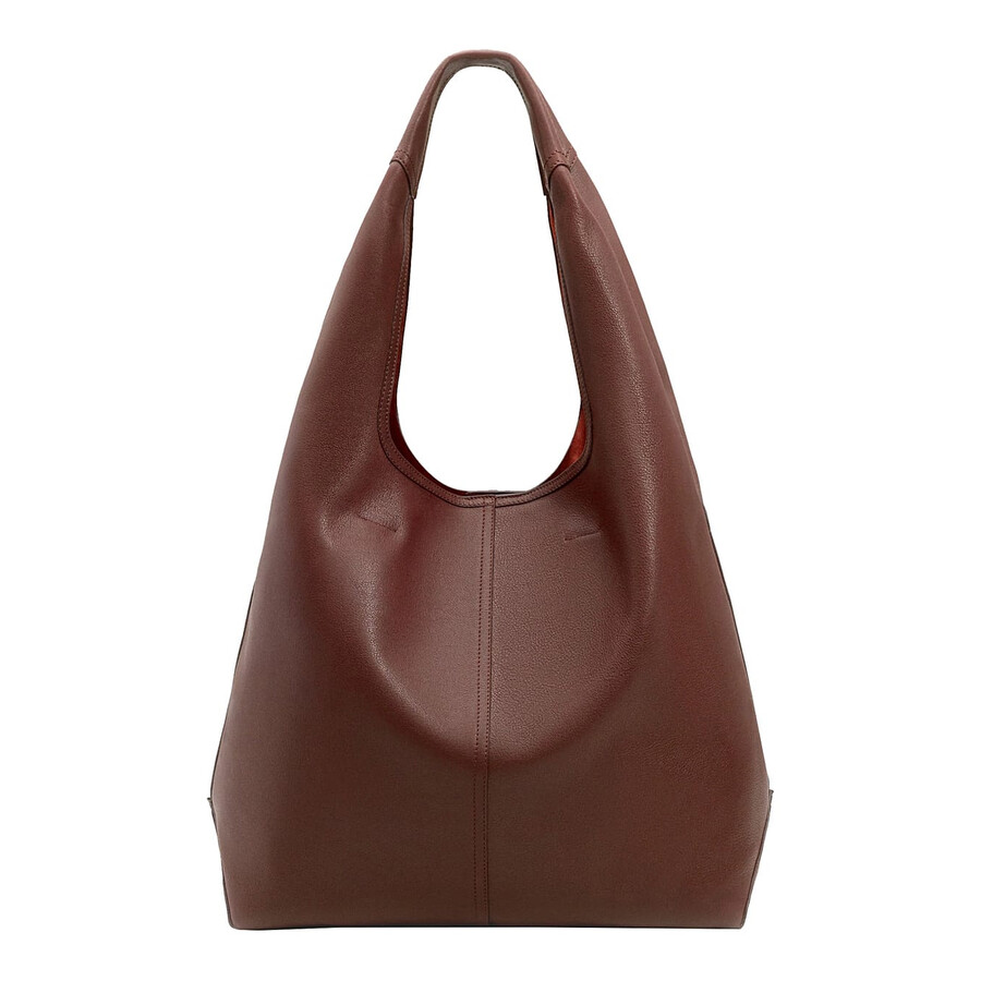 Ami Alexandre Mattiussi Etienne Bordeaux Shoulder Bag With Logo Print On The Front In Leather In Red