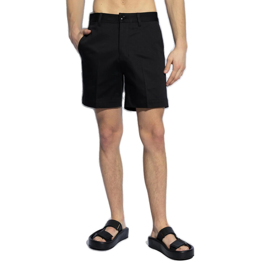 Ami Alexandre Mattiussi Ami Paris Ami De Coeur Cotton Chino Shorts In Black