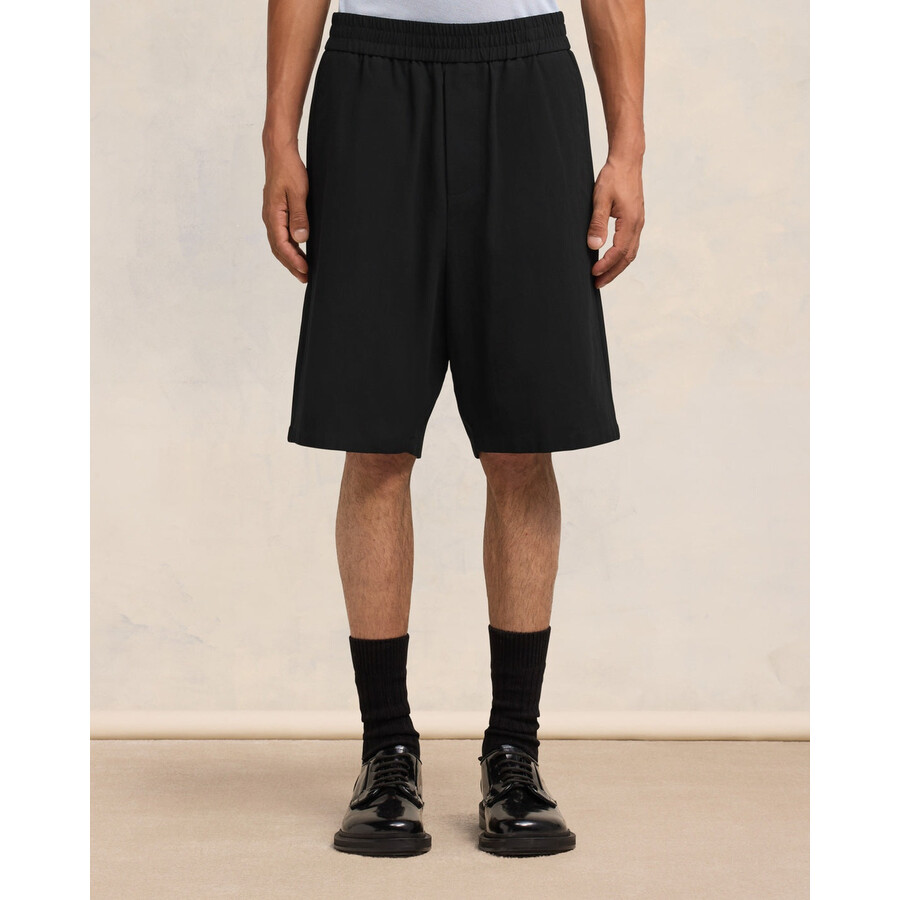 Ami Alexandre Mattiussi Ami Paris Men's Black Elasticated Waist Bermuda Shorts In Black