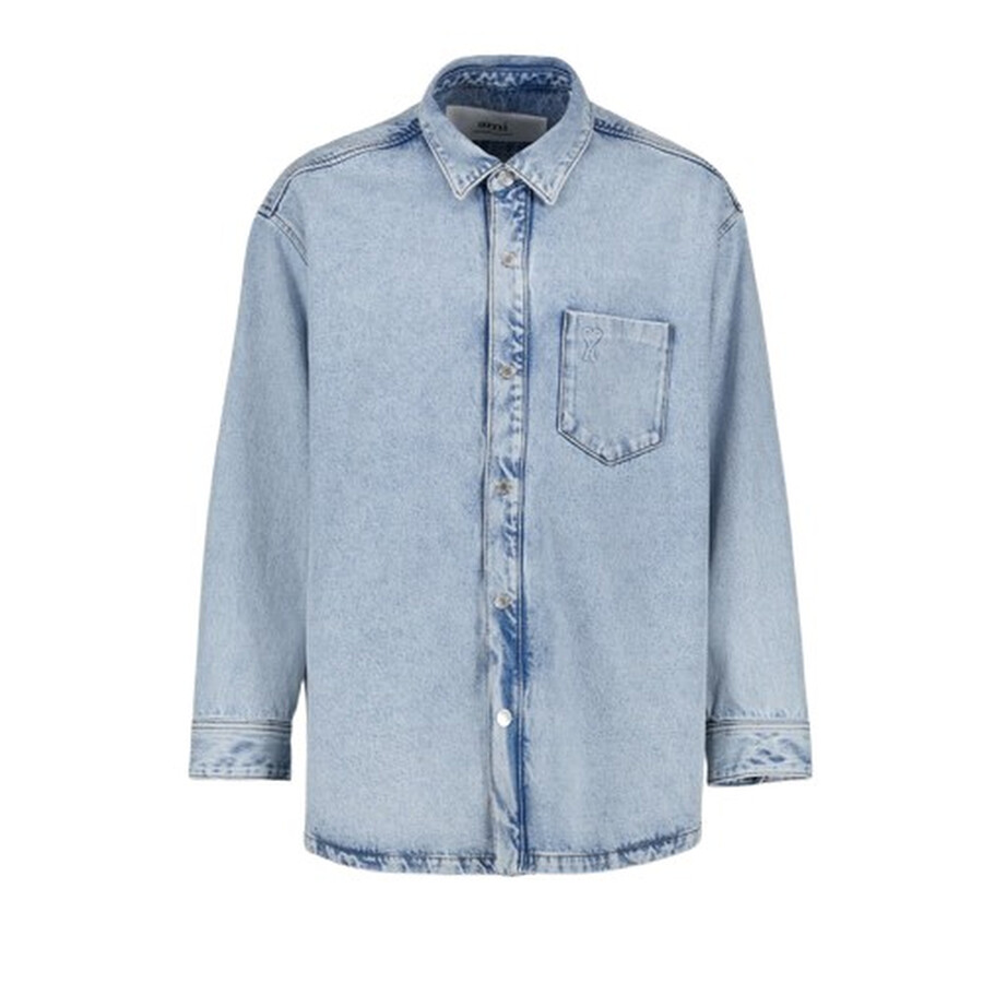Men's Blue Oversized Ami De Coeur Overshirt