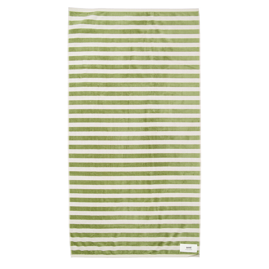 Ami Alexandre Mattiussi Ami Paris Men's Striped Beach Towel In Green