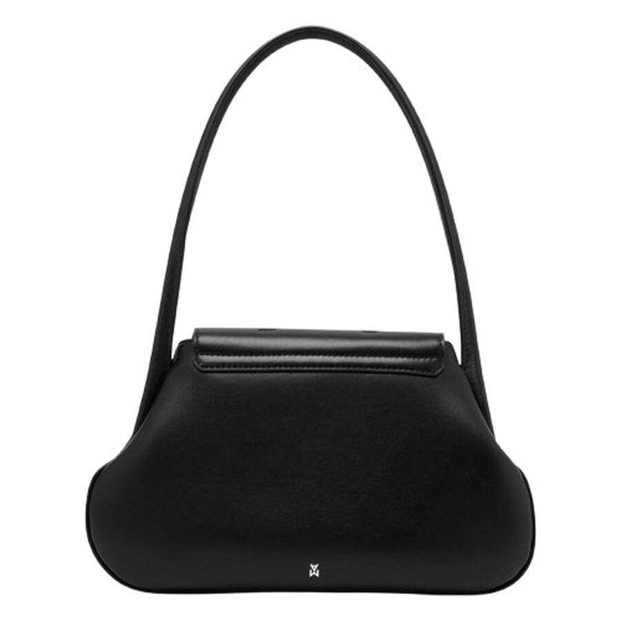 Amina Muaddi Small Gemini Shoulder Bag In Silver Tone/black