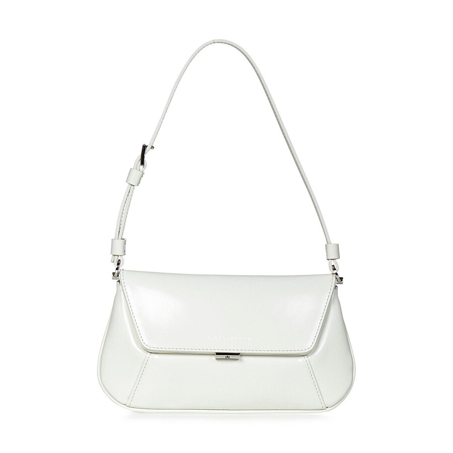 Amina Muaddi Logo-debossed Shoulder Bag In Metallic