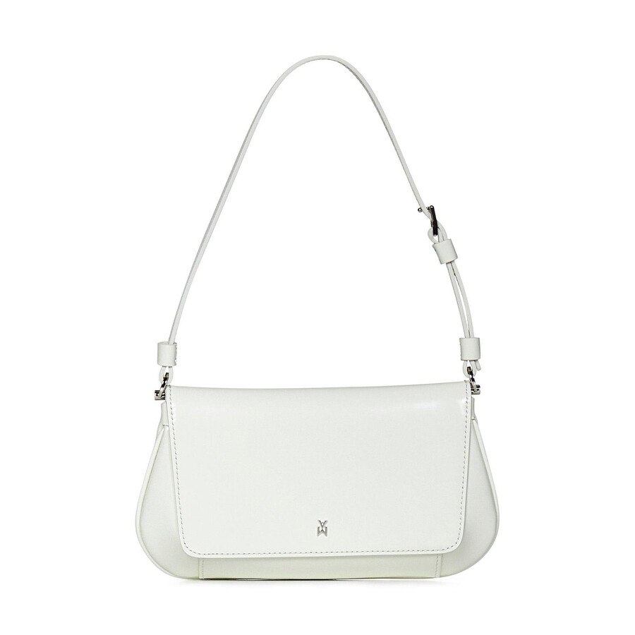 Amina Muaddi Logo-debossed Shoulder Bag In Metallic