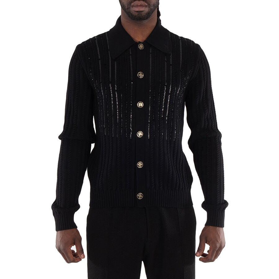 Men's Black Long Sleeve Polo Shirt