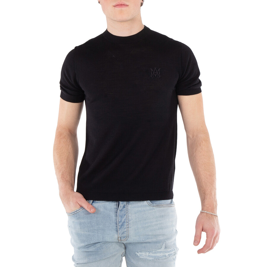 Men's Black MA Wool Silk Logo Tee