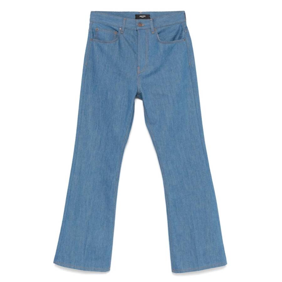 Men's Retro Indigo Crease Flared Jeans