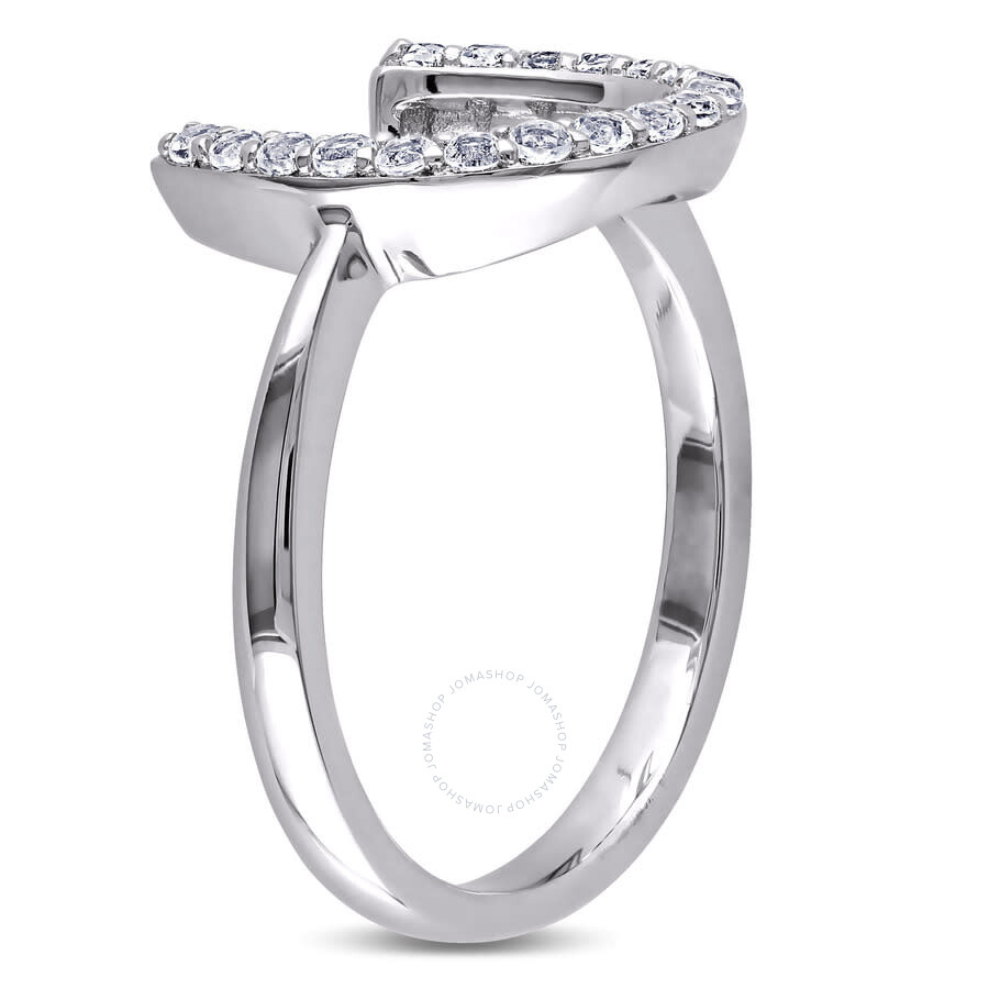 Amour White Topaz Horseshoe Ring In Sterling Silver In White