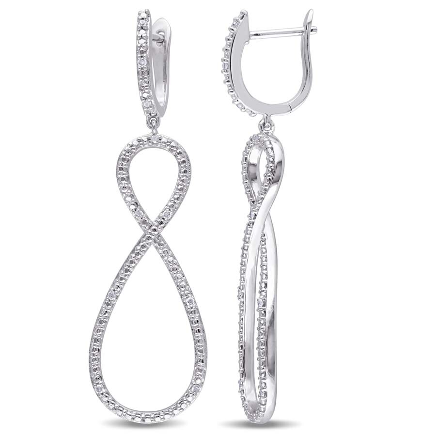 Amour 1/10 CT TW Diamond Infinity Earrings In Sterling