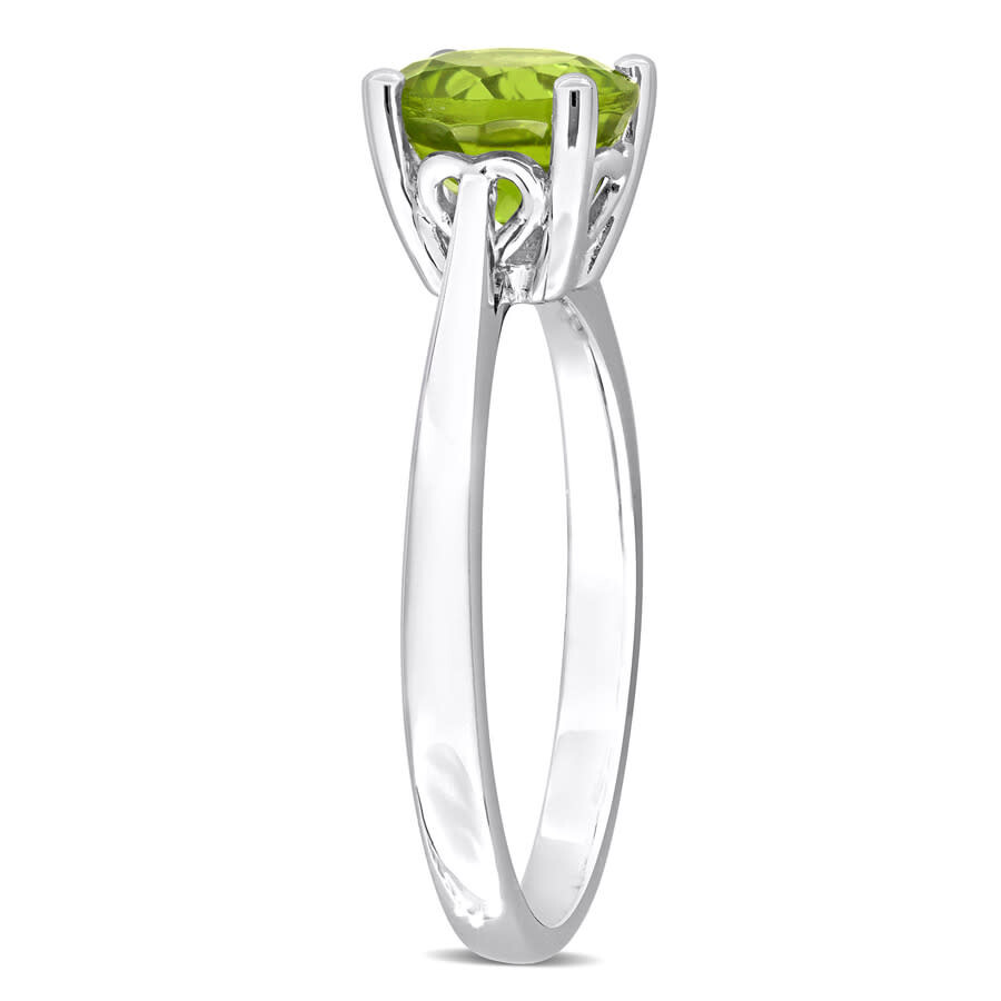 Amour 1 1/2ct Tgw Peridot Solitaire Ring In Sterling Silver In White