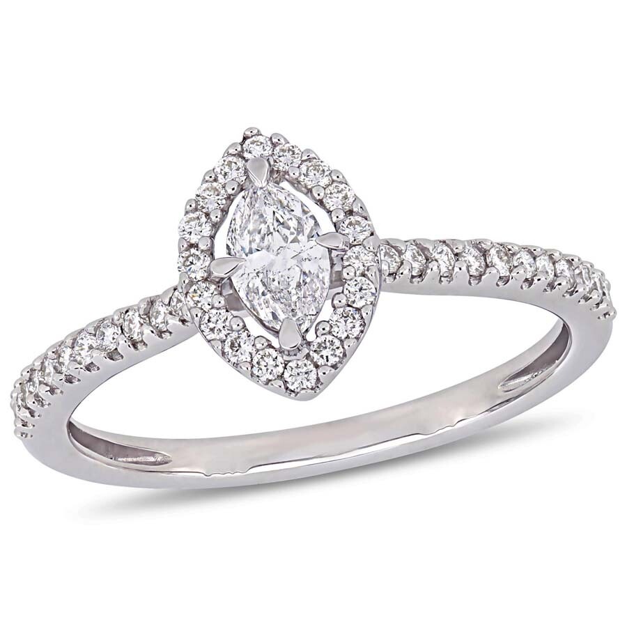Amour 1/2 CT Marquise and Round Diamonds TW Engagement ...