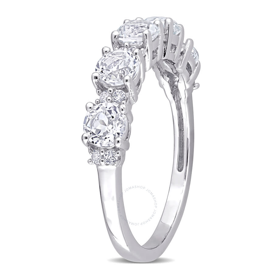 Amour 1 5/5 Ct Tgw White Topaz Semi Eternity Ring In Sterling Silver In White