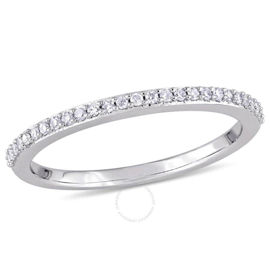 Amour 1/8 Ct Tw Diamond Semi-eternity Anniversary Band In 14k White Gold In Gold / Gold Tone / White