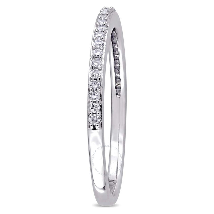 Amour 1/8 Ct Tw Diamond Semi-eternity Anniversary Band In 14k White Gold In Gold / Gold Tone / White