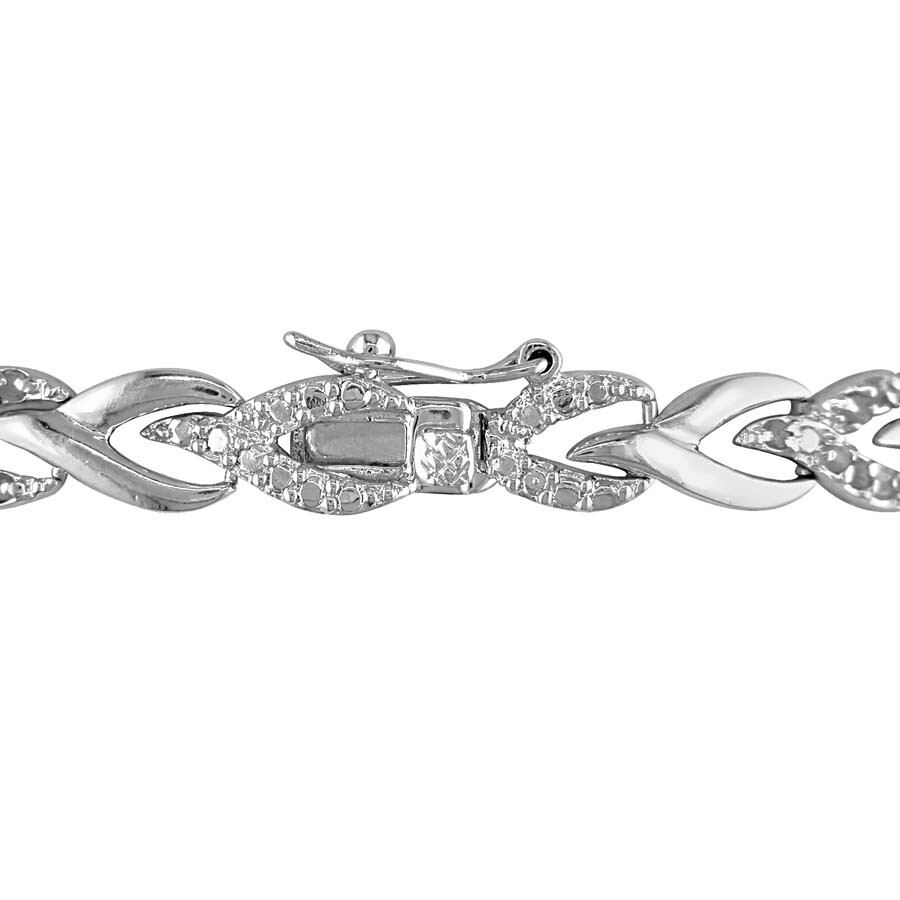 Amour 1 Ct Tw Diamond Bracelet In Sterling Silver In Silver