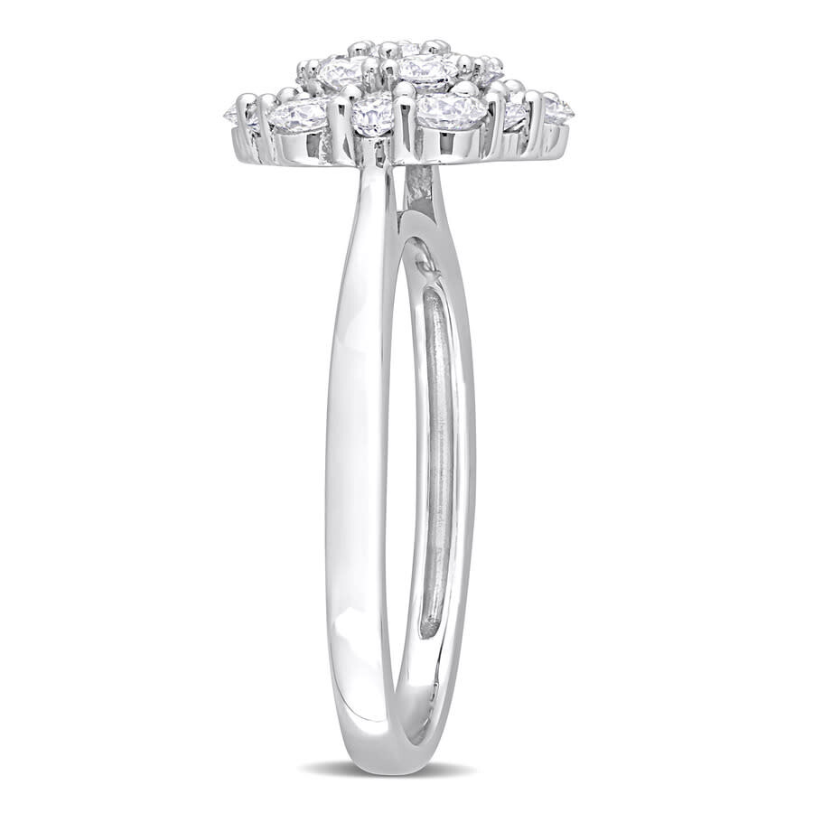 Amour 1 Ct Tw Diamond Cluster Engagement Ring In 10k White Gold In White