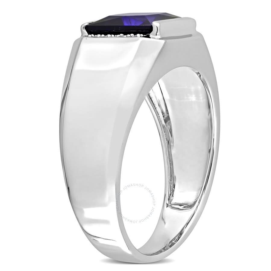 Amour 3 Ct Tgw Created Sapphire And Diamond Accent Men's Ring In 10k White Gold In White