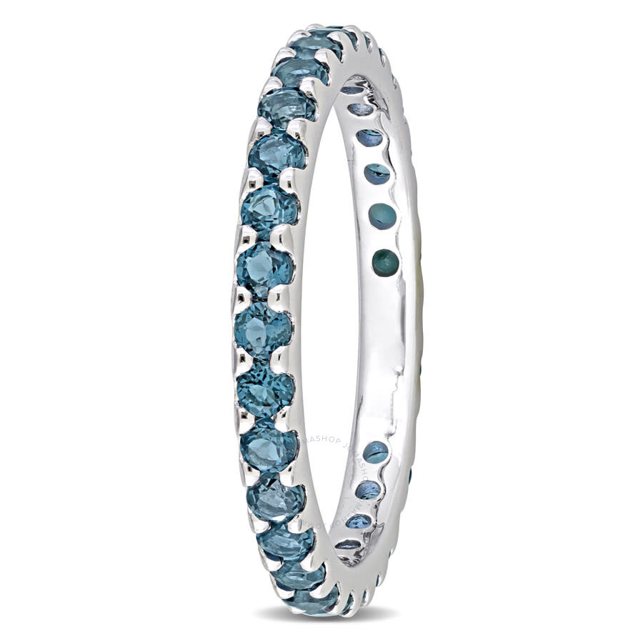 Amour 1 1/2 Ct Tgw London Blue Topaz Eternity Ring In 10k White Gold In White