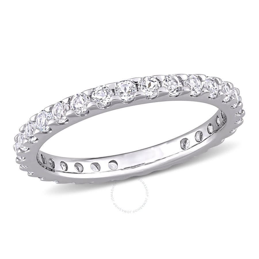 Amour 1 1/3 Ct Tgw White Topaz Eternity Ring In 10k White Gold In White