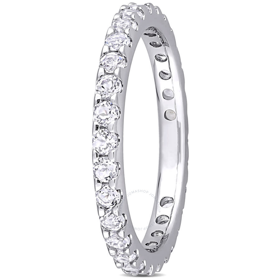 Amour 1 1/3 Ct Tgw White Topaz Eternity Ring In 10k White Gold In White