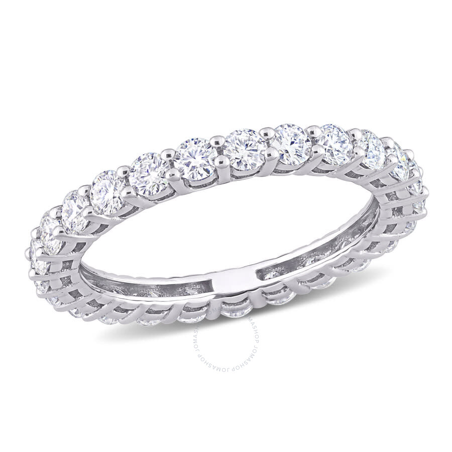 Amour 1 1/2 Ct Dew Created Moissanite Eternity Ring In 10k White Gold In White