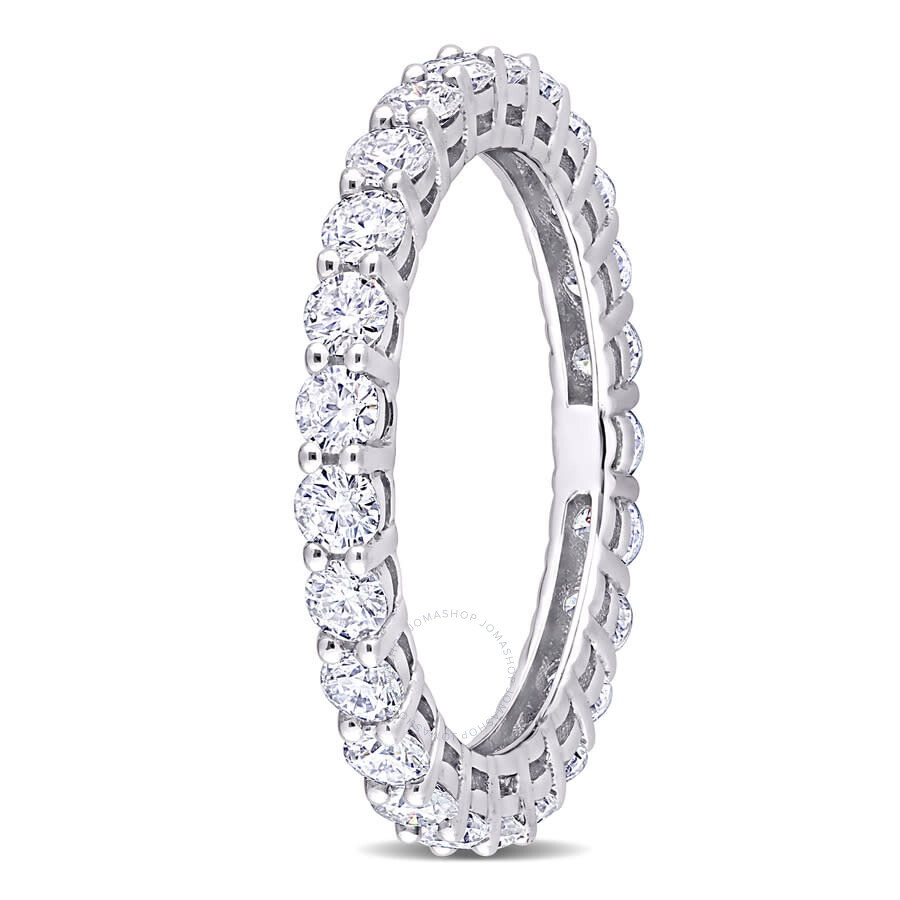 Amour 1 1/2 Ct Dew Created Moissanite Eternity Ring In 10k White Gold In White