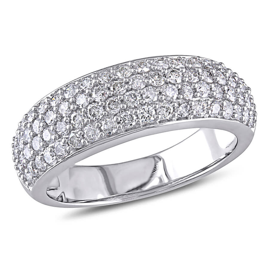 Amour 1 Ct Tw Diamond Dome Eternity Ring In 10k White Gold In White