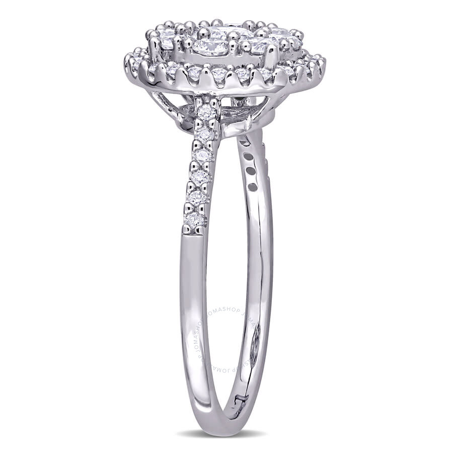 Amour 1 Ct Tw Diamond Composite Round Halo Engagement Ring In 10k White Gold In White