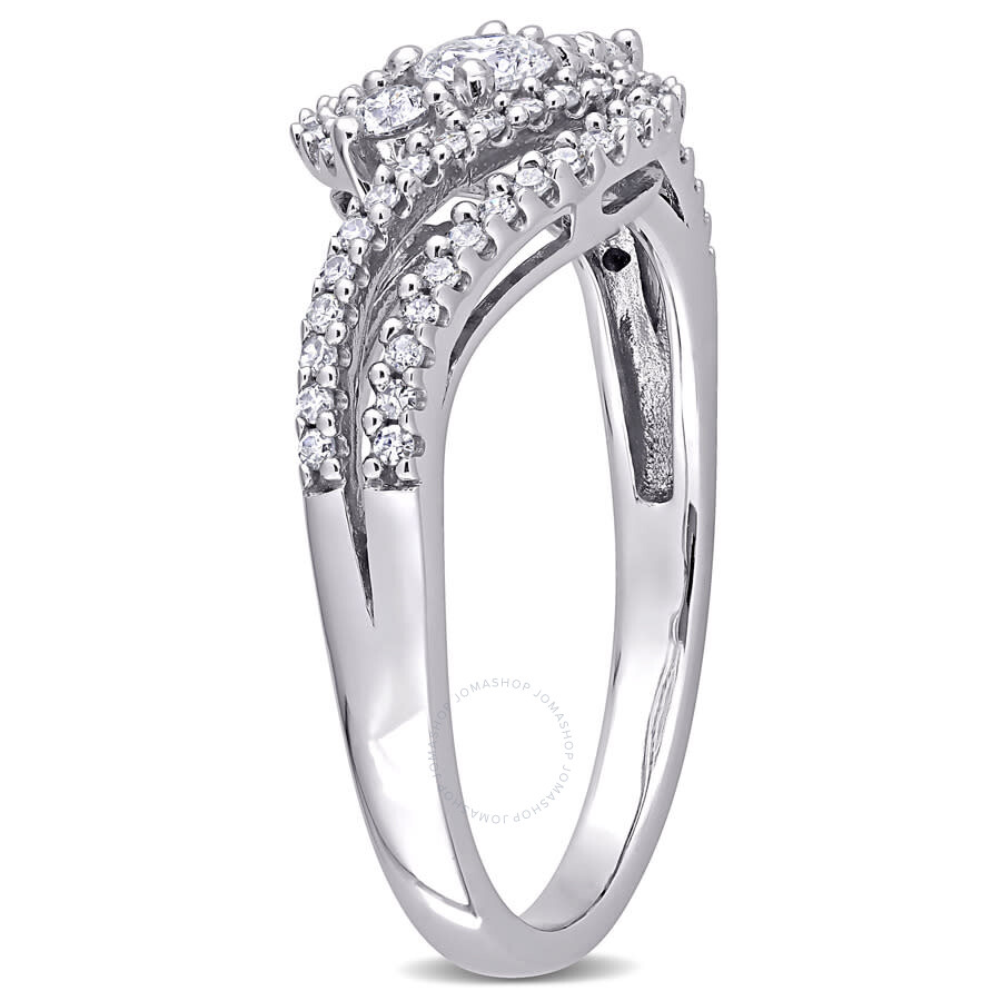Amour 1/2 Ct Tw Diamond Bypass Ring In 10k White Gold In White