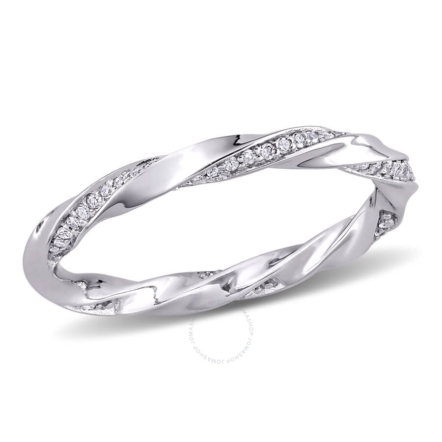Amour 1/4 Ct Tw Diamond Twist Eternity Ring In 10k White Gold In White