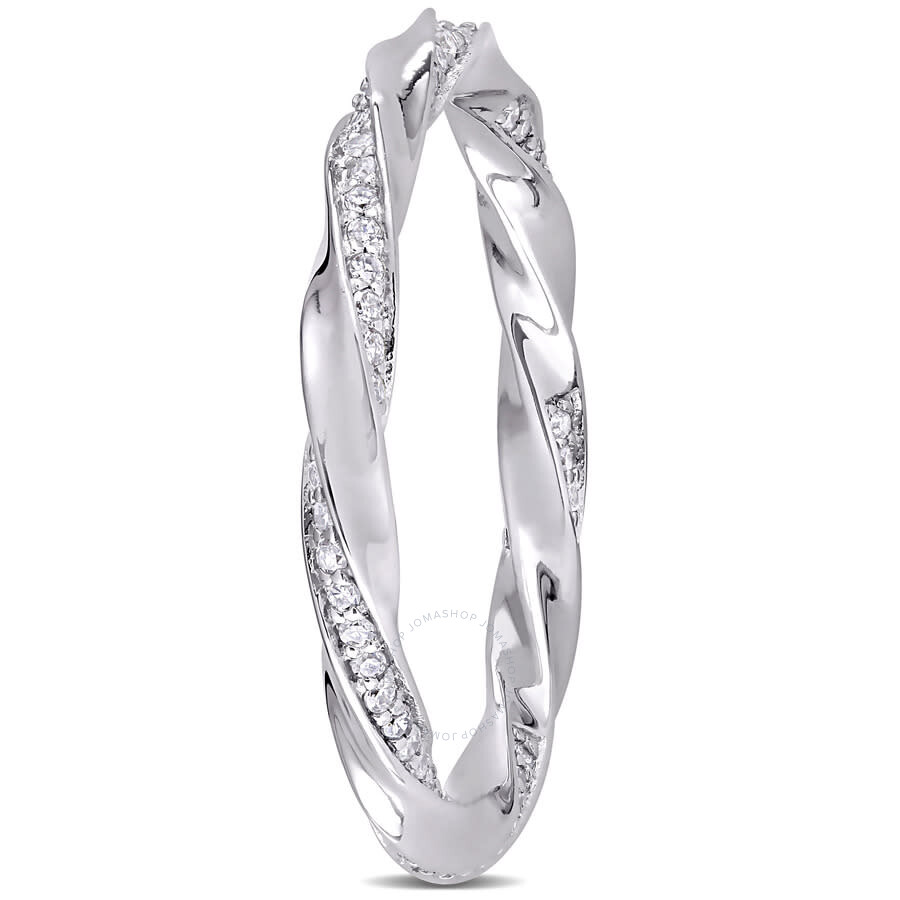 Amour 1/4 Ct Tw Diamond Twist Eternity Ring In 10k White Gold In White