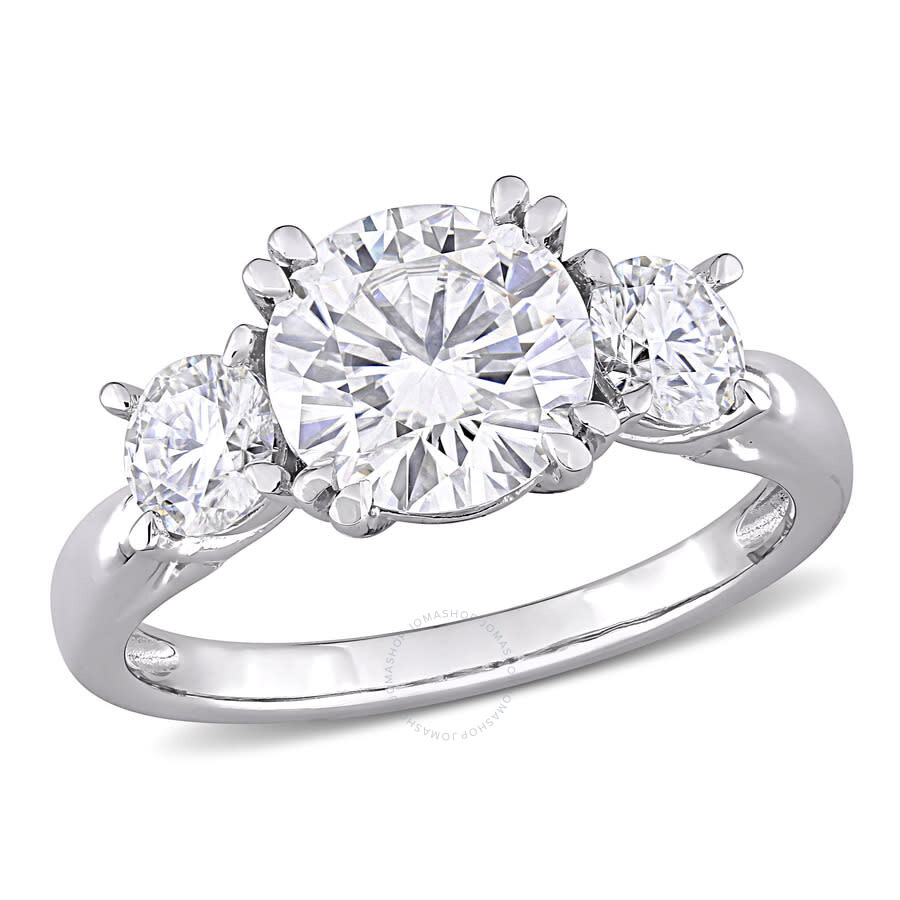 Amour 2 5/8 Ct Tgw Created Moissanite Engagement Ring In 10k White Gold In White
