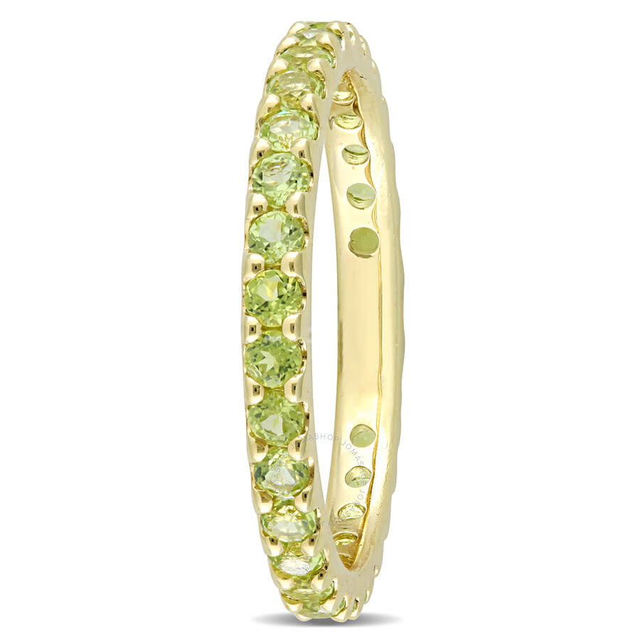 Amour 1 1/5 Ct Tgw Peridot Eternity Ring In 10k Yellow Gold In Yellow