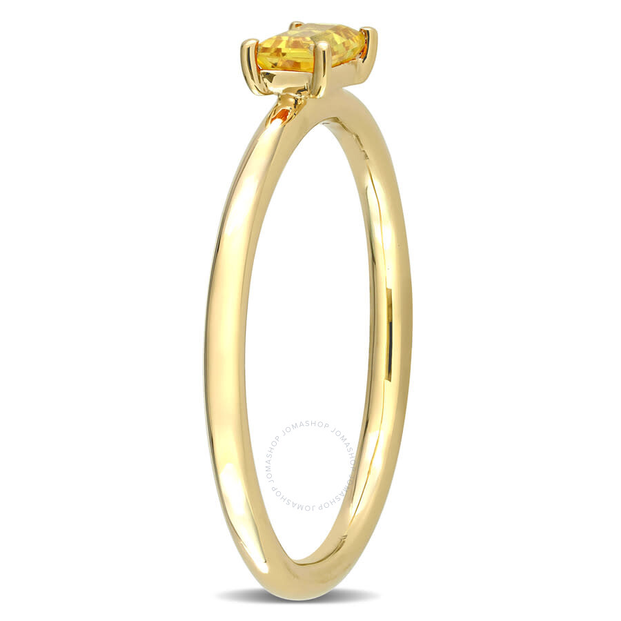 Amour 1/3 Ct Tgw Baguette Yellow Sapphire Stackable Ring In 10k Yellow Gold In Yellow