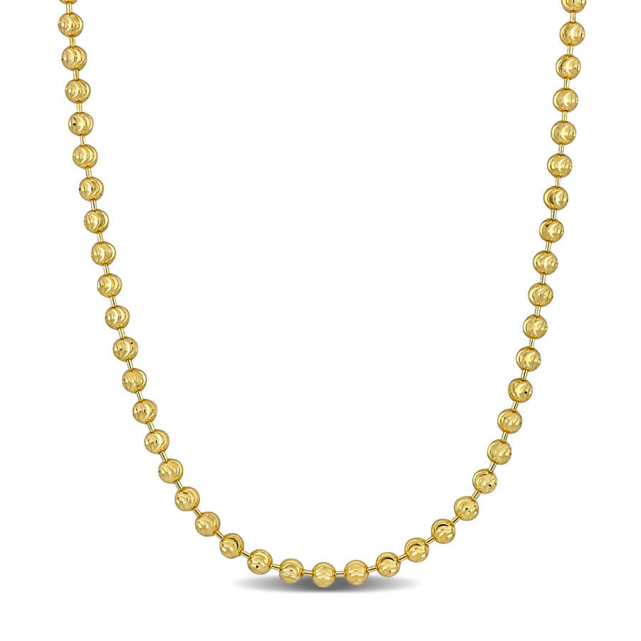 Amour 3mm Diamond Cut Ball Chain Necklace In 10K Yellow Gold, 16 In