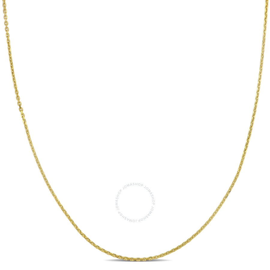 Amour 10k Yellow Gold 0.85mm Diamond Cut Cable Chain Necklace W/ Spring Ring Clasp Length (inches): In Yellow