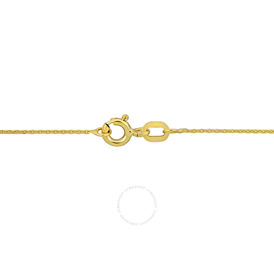 Amour 10k Yellow Gold 0.85mm Diamond Cut Cable Chain Necklace W/ Spring Ring Clasp Length (inches): In Yellow