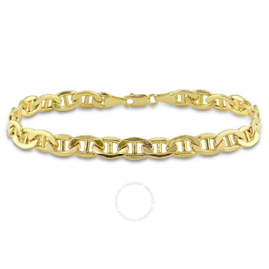 Shop Amour Men's Mariner Link Chain Bracelet In 10k Yellow Gold (7 Mm/9 Inch)