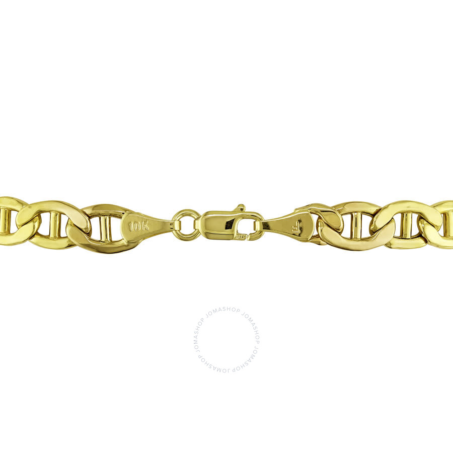 Shop Amour Men's Mariner Link Chain Bracelet In 10k Yellow Gold (7 Mm/9 Inch)